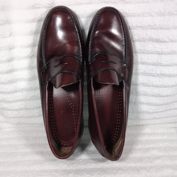 GH Bass Weejuns Logan Size 14 Slip On Penny Loafers Oxblood Leather Red Brown main image 5